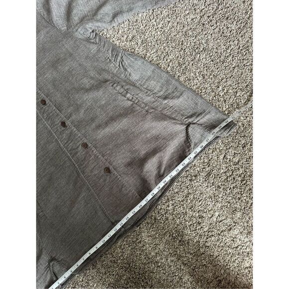 soft surroundings women’s L button down tunic embroidered top flowy gray cotton - Picture 9 of 16